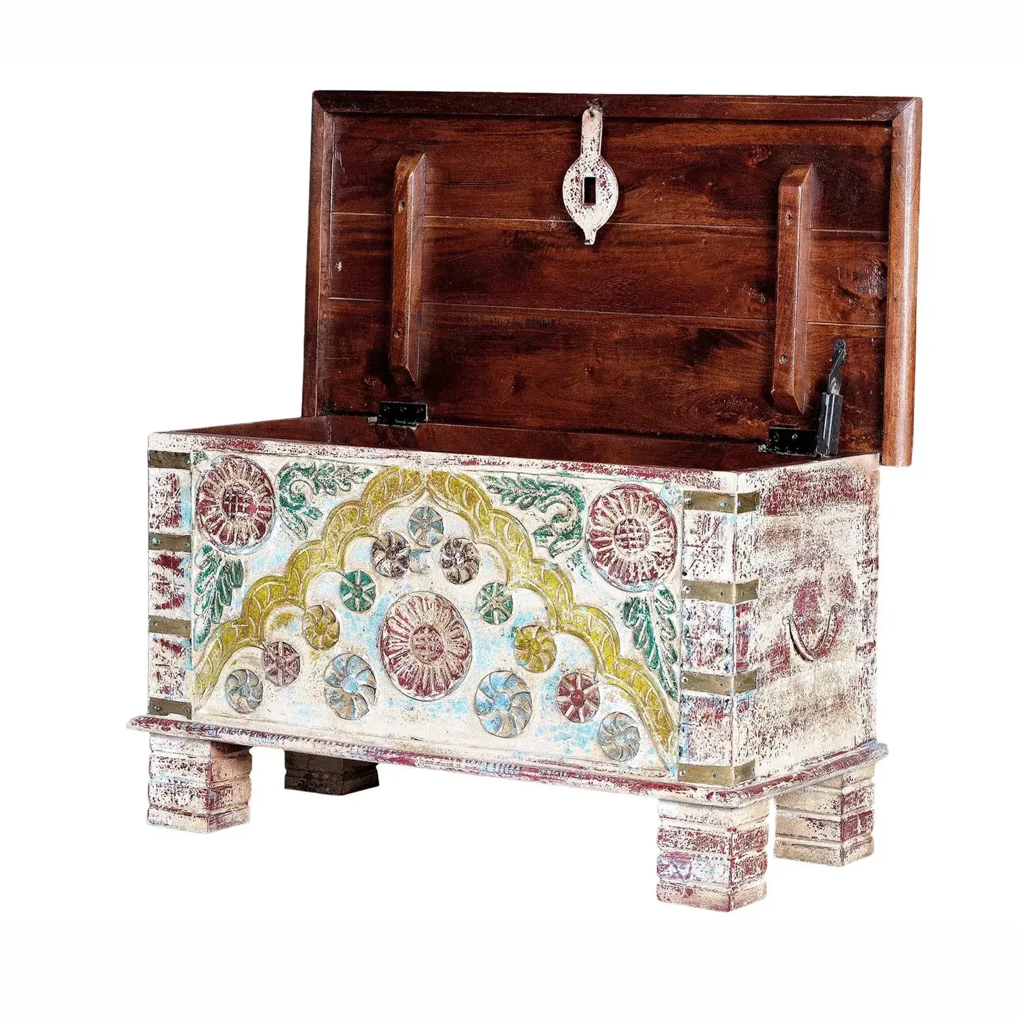 Voir la diapositive 3 : GINER Y COLOMER SL Coffre en bois de manguier 80 cm style rustique
