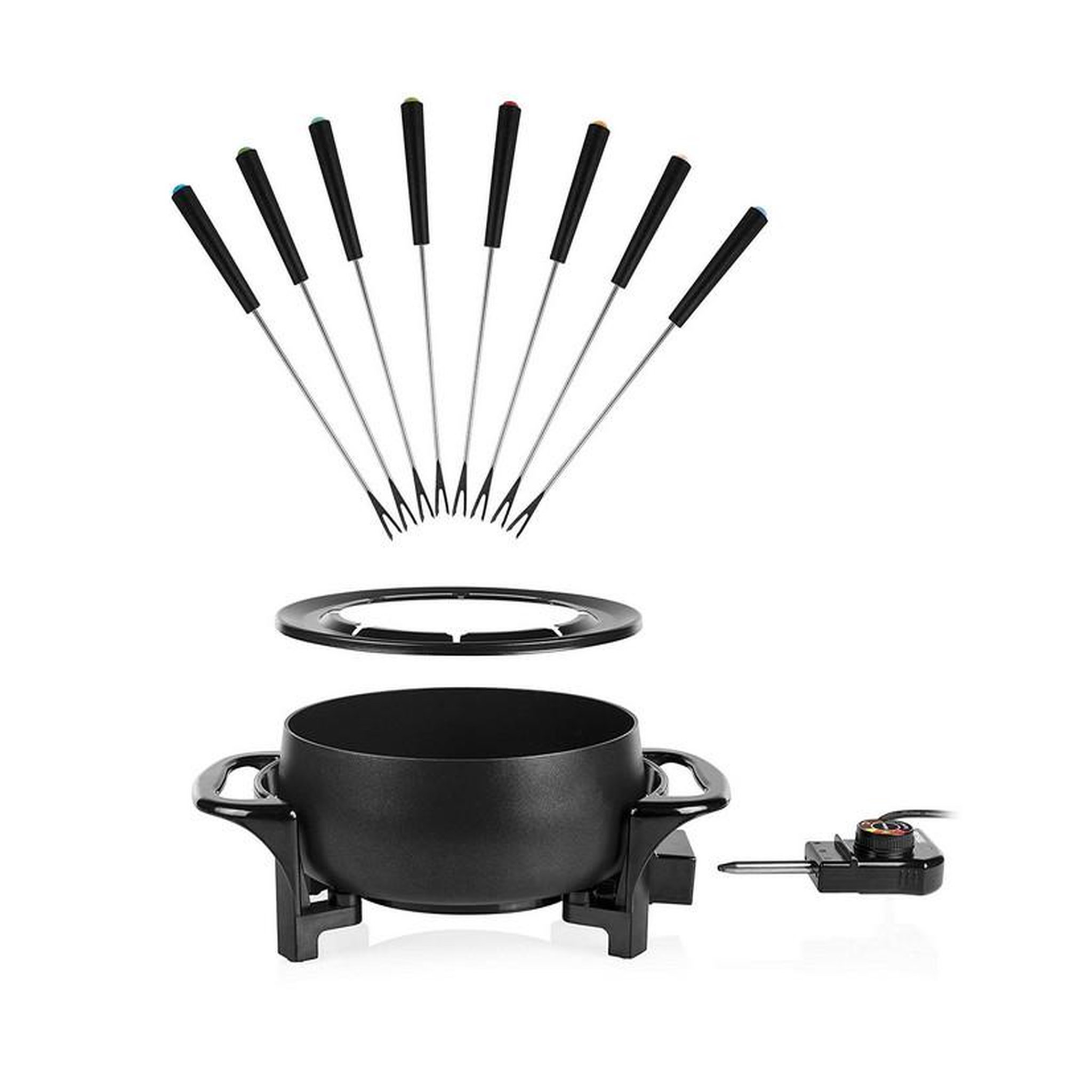 Voir la diapositive 2 : TRISTAR Appareil à fondue 1000w 8 fourchettes noir - fo-1107