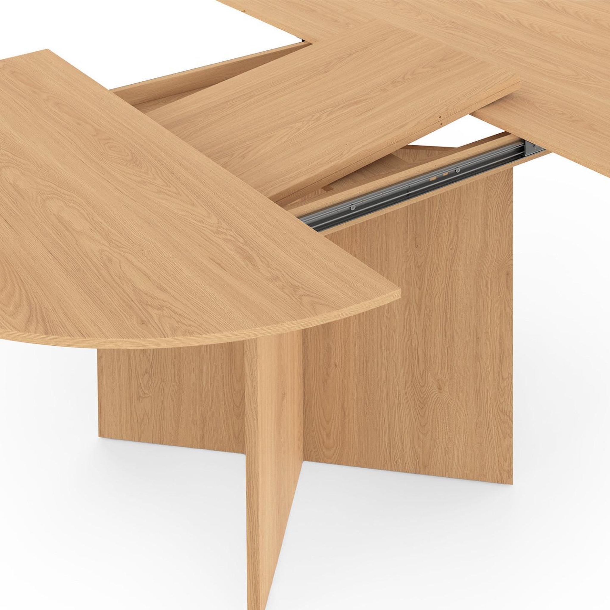 Voir la diapositive 6 : ID MARKET Table à manger extensible ovale marthe 4-8 personnes bois façon hêtre 110-150 cm