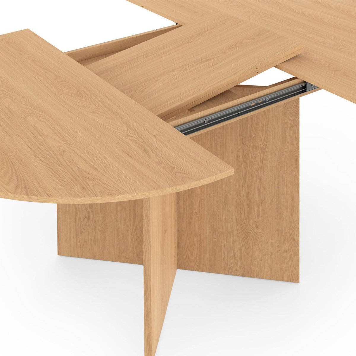 ID MARKET Table à manger extensible ovale MARTHE 4-8 personnes bois façon hêtre 110-150 cm