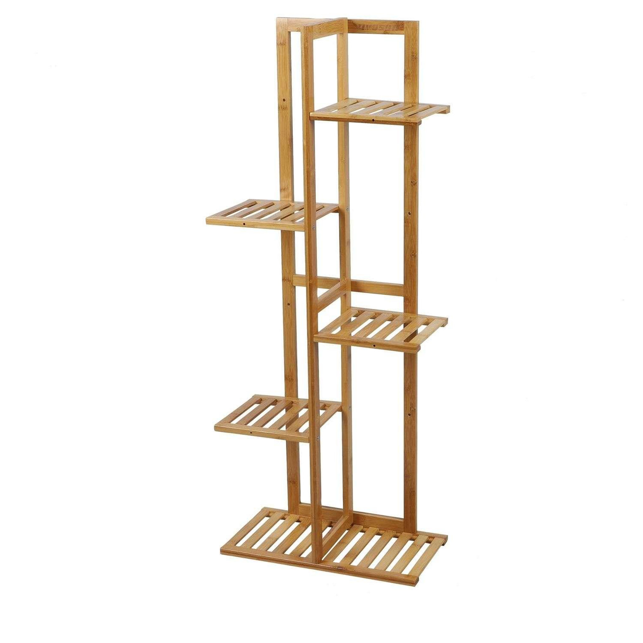 DIVERS Porte plantes en bambou 5 niveaux - marron