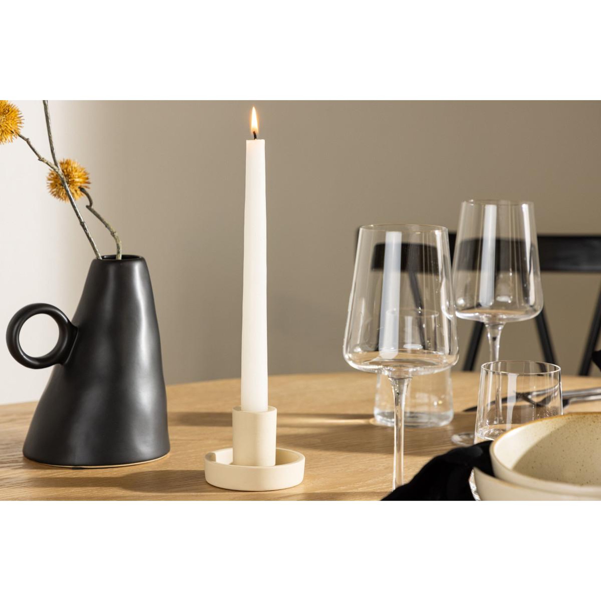 Voir la diapositive 4 : Paris Prix Bougeoir design en argile  ceco  11cm beige
