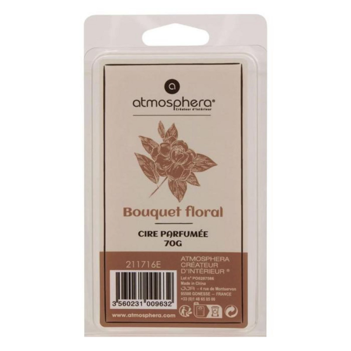 ATMOSPHERA Cire Parfumée à Brûler  Laura  70g Bouquet Floral