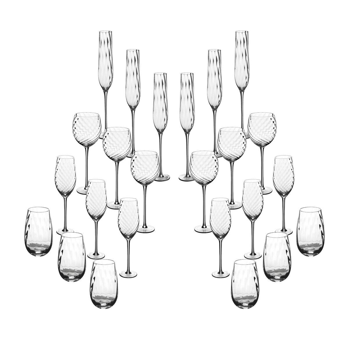 BJORN Set de verres complet STEN - 24 pièces