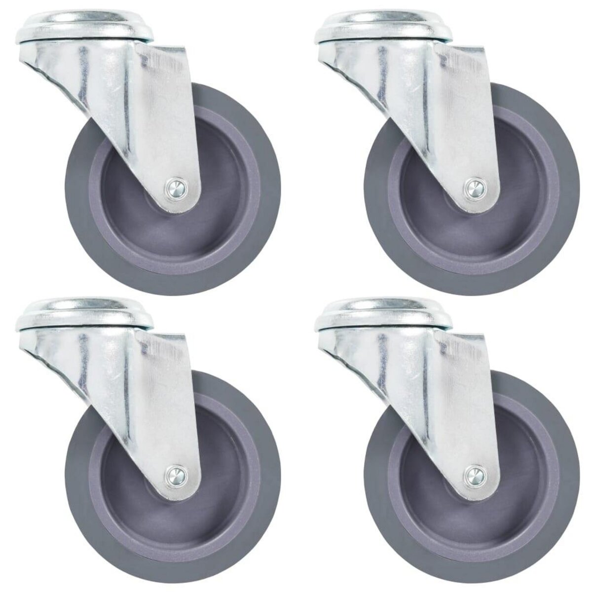 VIDAXL 4 pcs Roulettes pivotantes a trou de boulon 75 mm