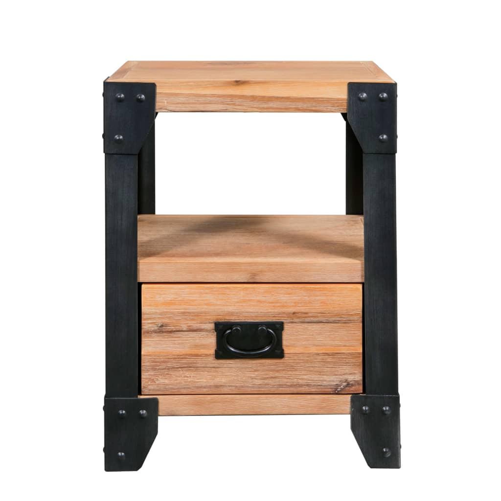 Voir la diapositive 2 : VIDAXL Tables de chevet 2 pcs Bois d'acacia massif Acier 40x30x54 cm