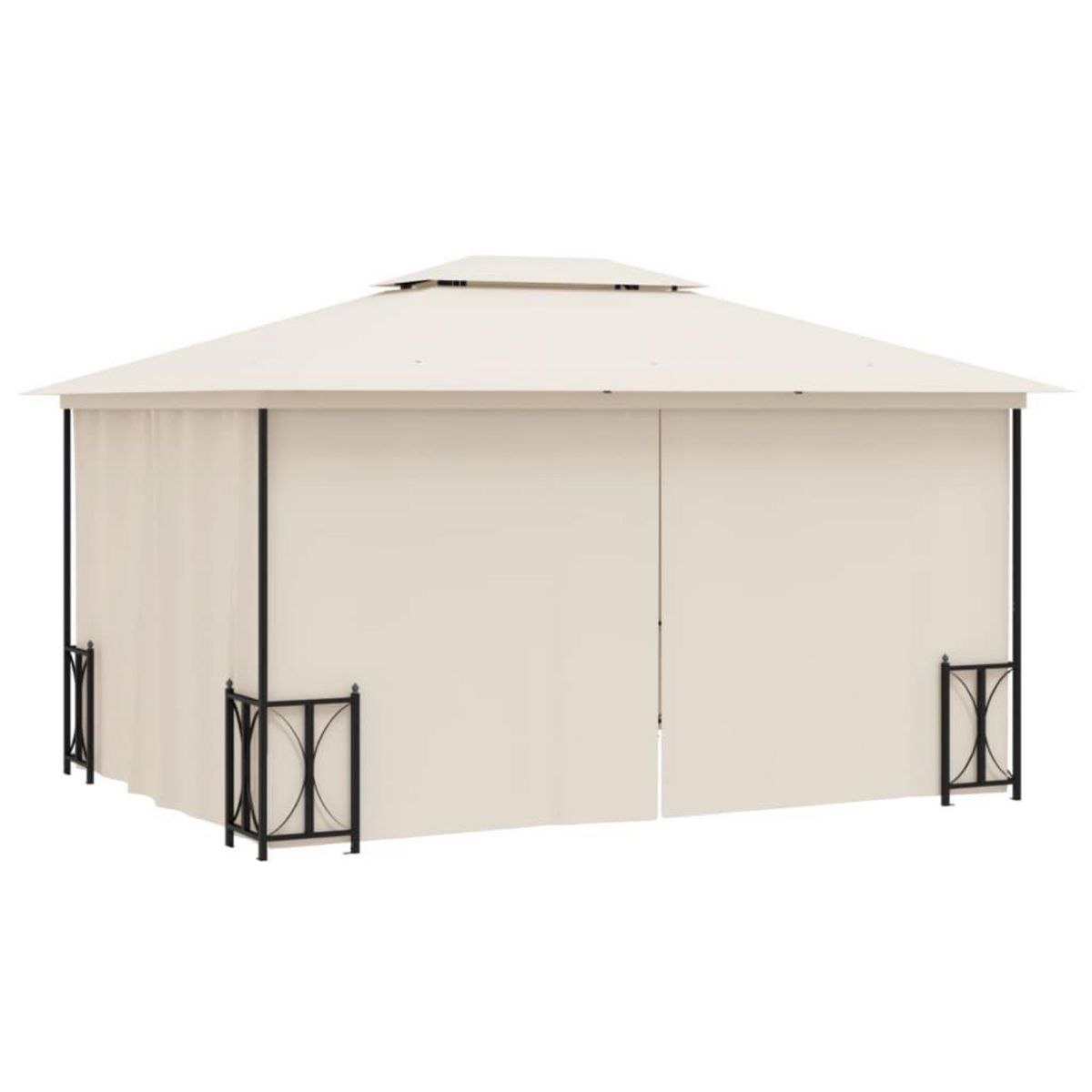 VIDAXL Tonnelle avec parois et toit double 3x4 m Creme
