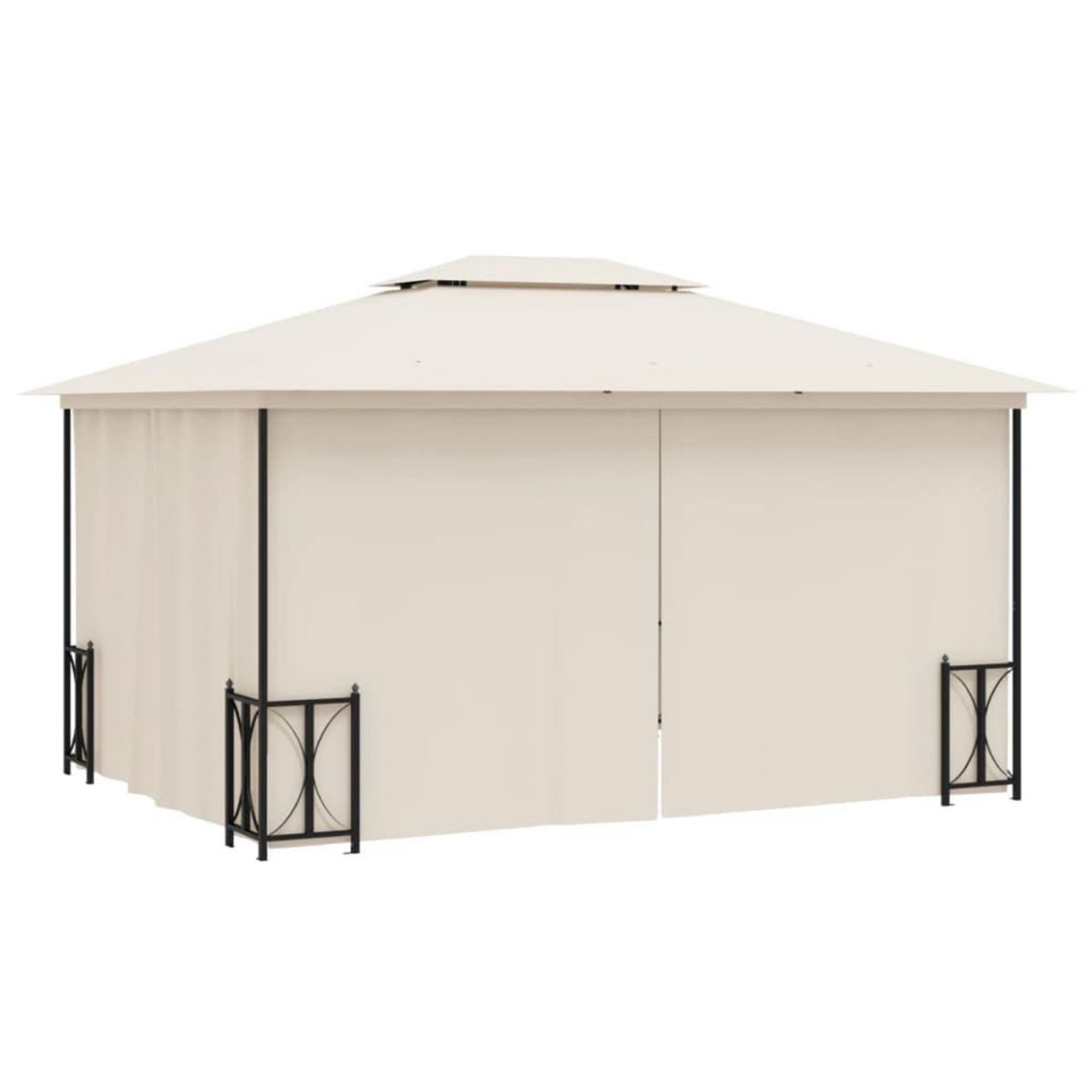 VIDAXL Tonnelle avec parois et toit double 3x4 m Creme