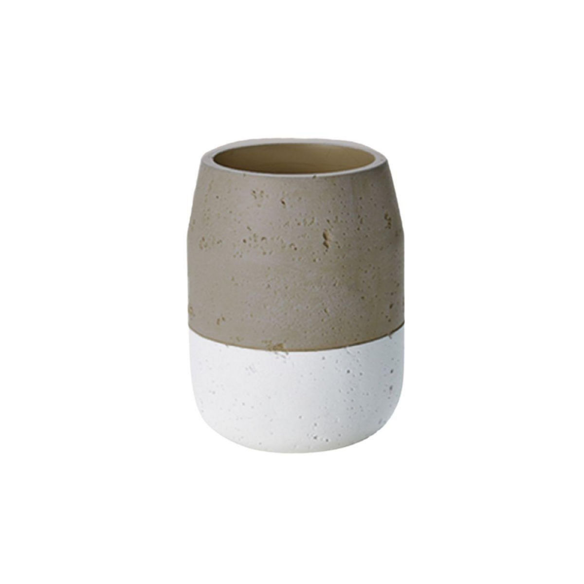 GUY LEVASSEUR Set salle de bain bicolore 4 pièces en céramique taupe