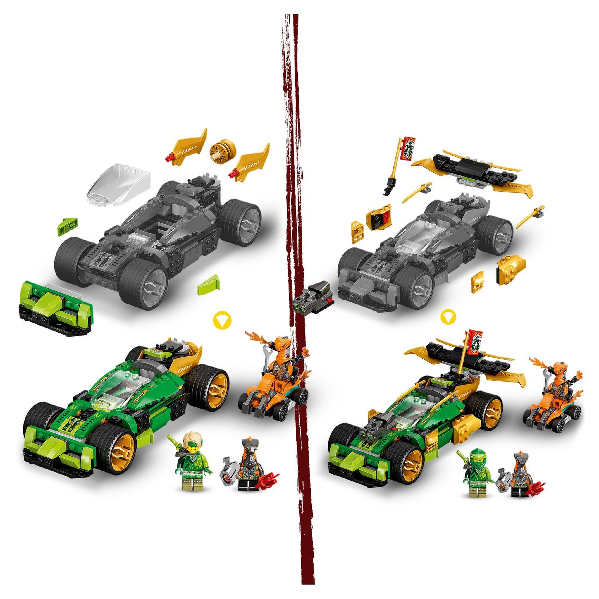 Voir la diapositive 6 : LEGO NINJAGO 71763 L&rsquo;Évolution Voiture De Course de Lloyd, Jouet pour Enfants dès 6 Ans
