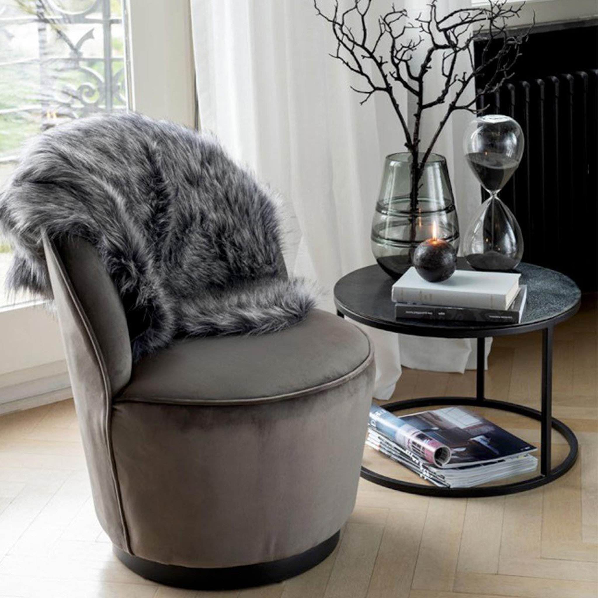 Voir la diapositive 6 : J-LINE Lot de 3 tables gigognes  oxidize  80cm noir