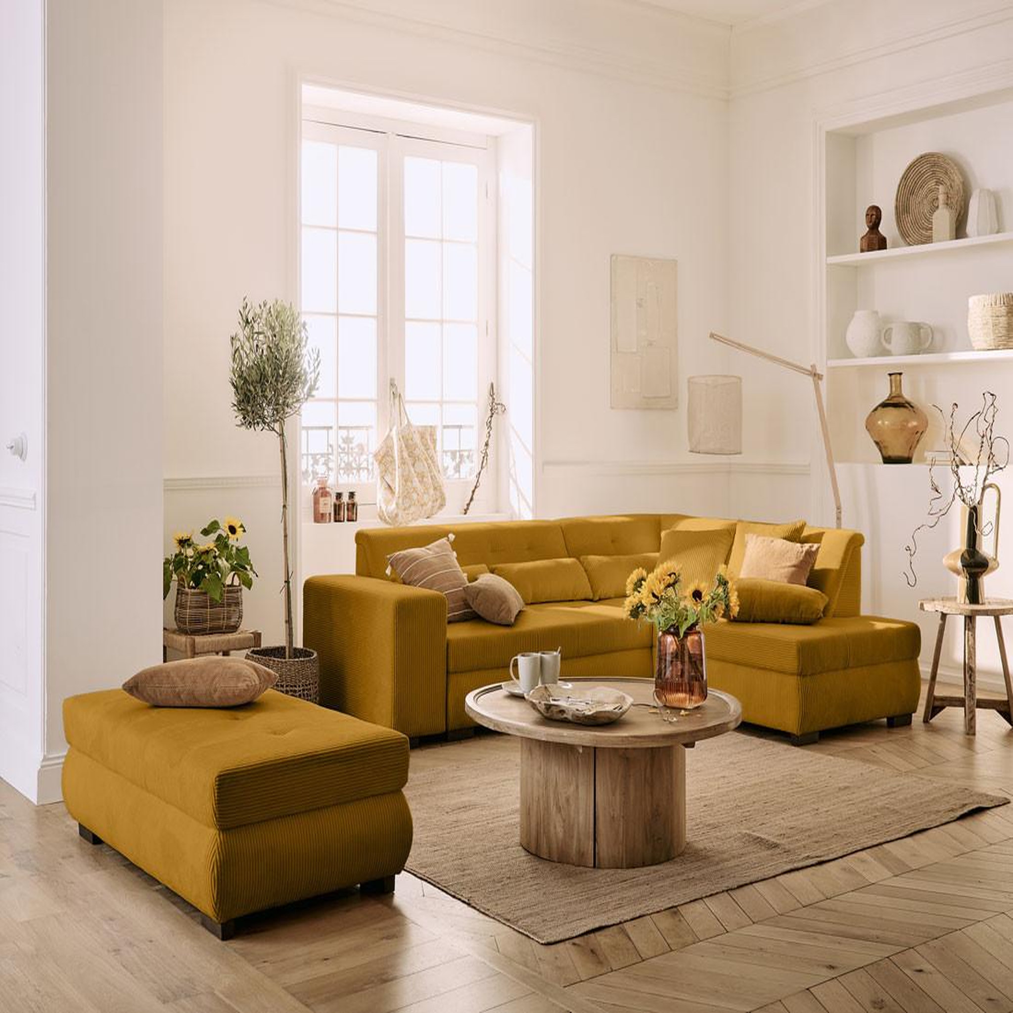Voir la diapositive 3 : LISA DESIGN Vermont - pouf d'appoint - en velours côtelé