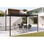 Voir la diapositive 2 : CONCEPT USINE Pergola autoportante 3 x 4 m en acier avec toile grise TUSA