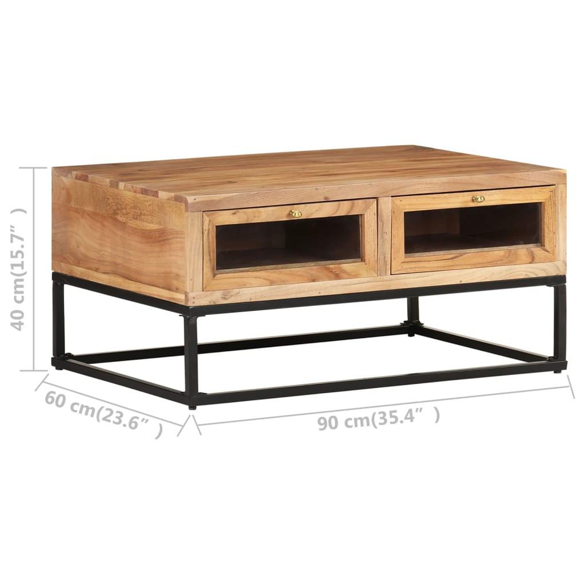 Voir la diapositive 6 : VIDAXL Table basse 90x60x40 cm bois d'acacia massif