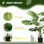 Voir la diapositive 5 : HOMCOM Arbre artificiel plante artificielle Monstera H. 120 cm tronc branches lichen feuilles de tortue grand réalisme pot inclus