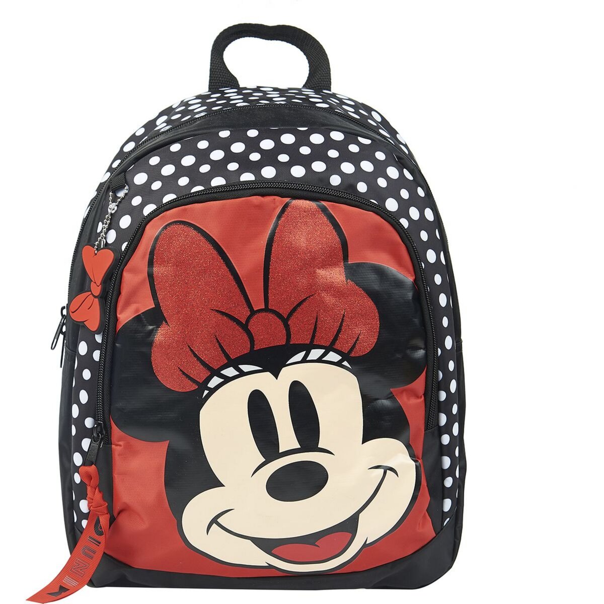 DISNEY Sac dos 2 compartiments noir et rouge Minnie pas cher