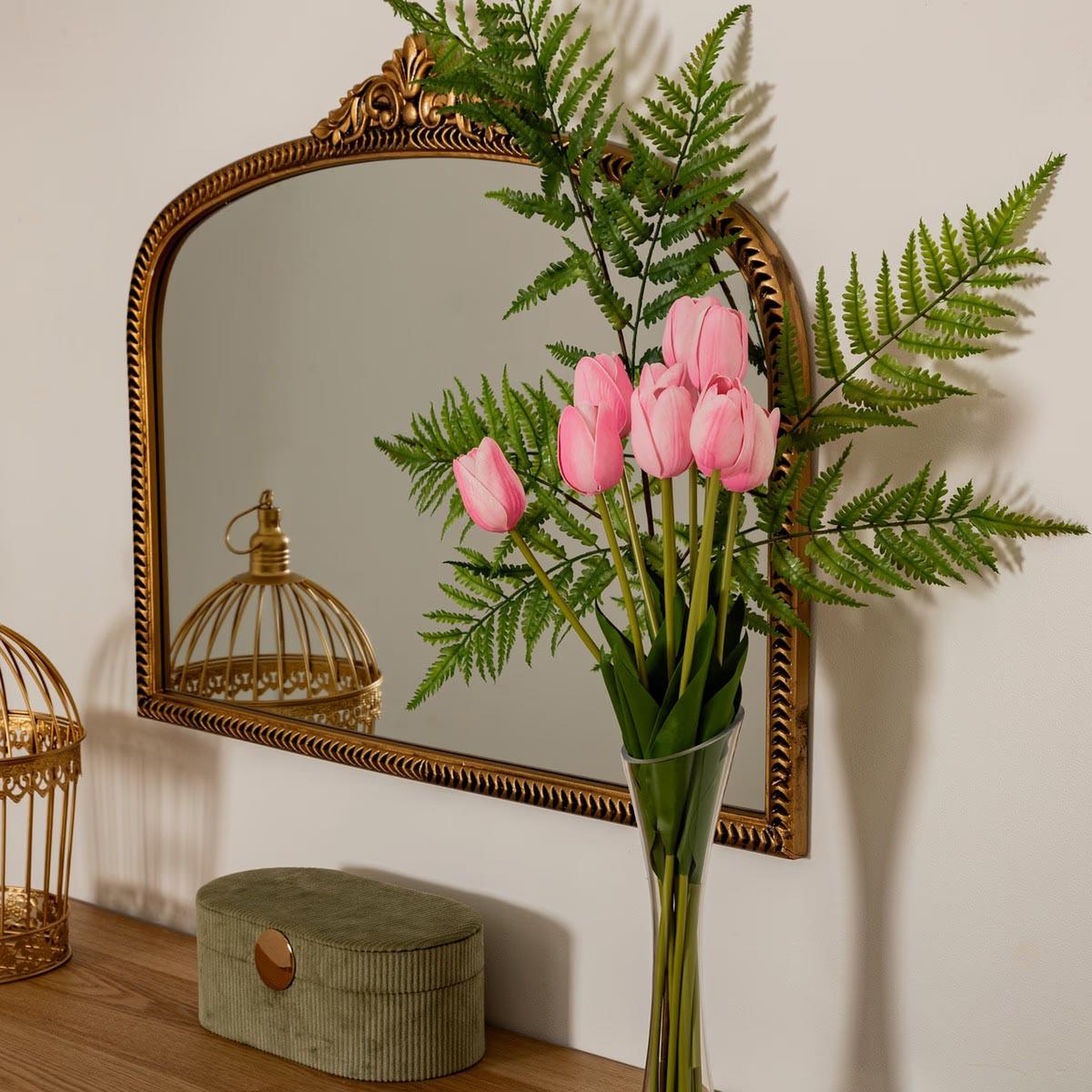 Voir la diapositive 3 : ATMOSPHERA Bouquet de fleurs artificielles  tulipes  48cm rose