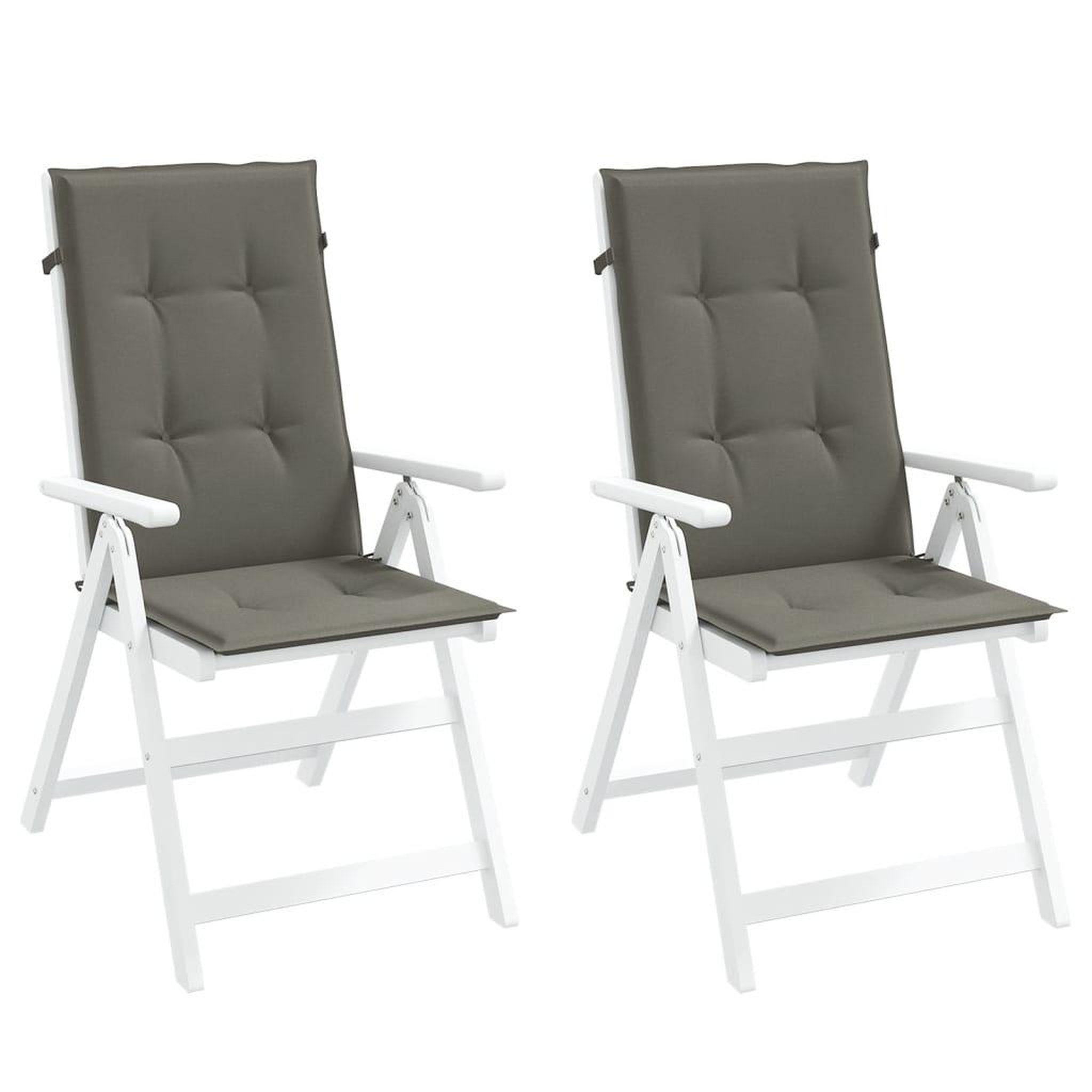 VIDAXL Coussins de chaise a dossier haut lot de 2 gris fonce melange