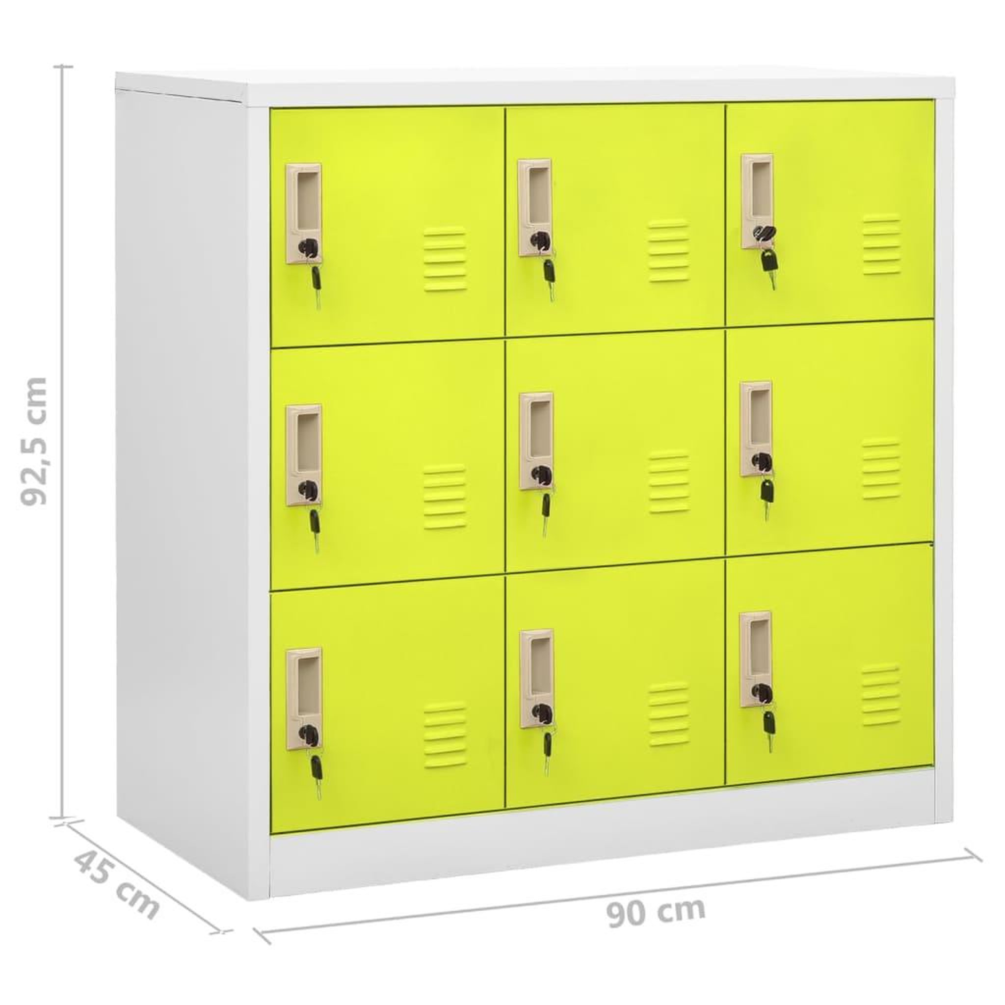 Voir la diapositive 6 : VIDAXL Armoires a casiers 2 pcs Gris clair et vert 90x45x92,5 cm Acier