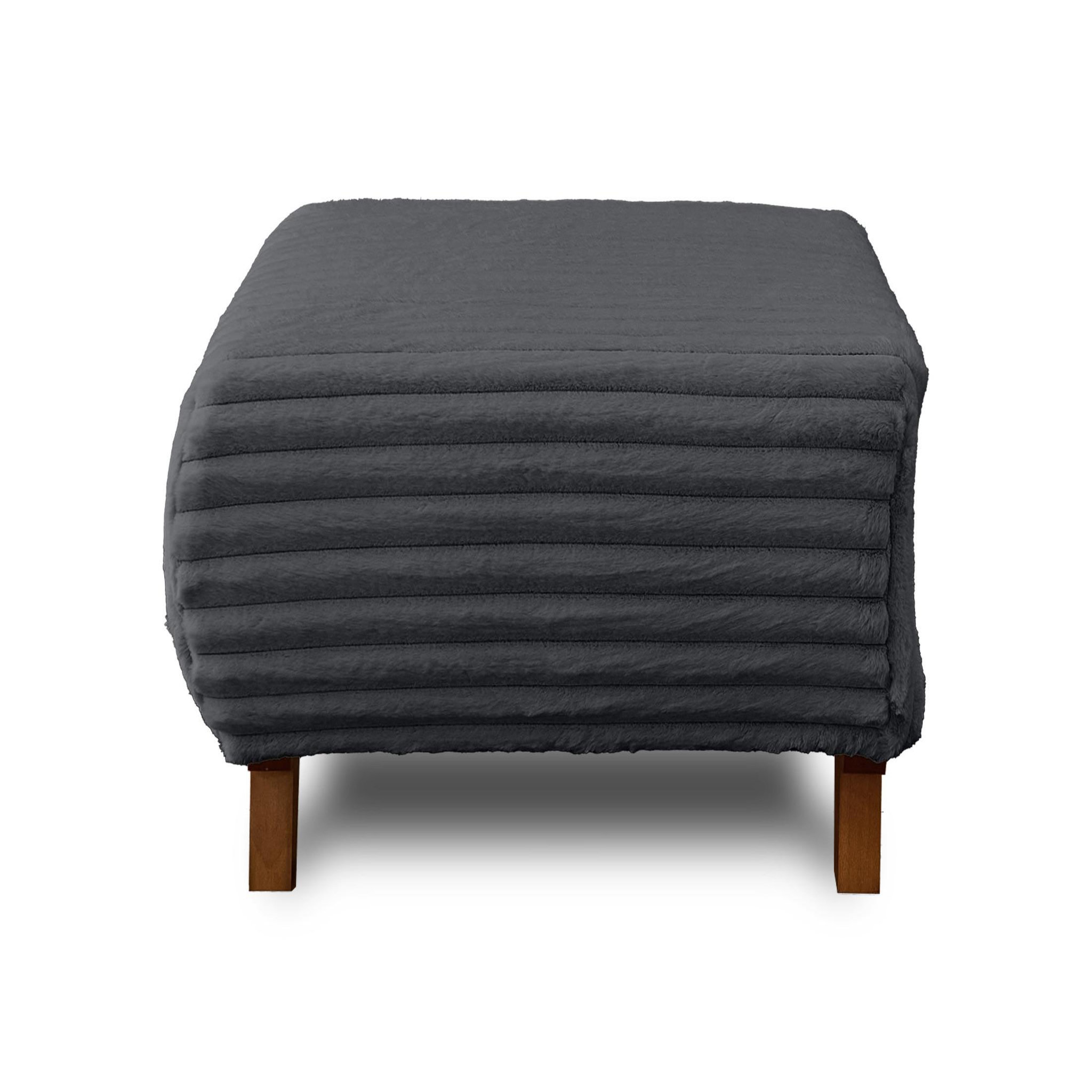 Voir la diapositive 1 : BEST MOBILIER Cristal - pouf modulable - 65 cm - en fausse fourrure côtelée