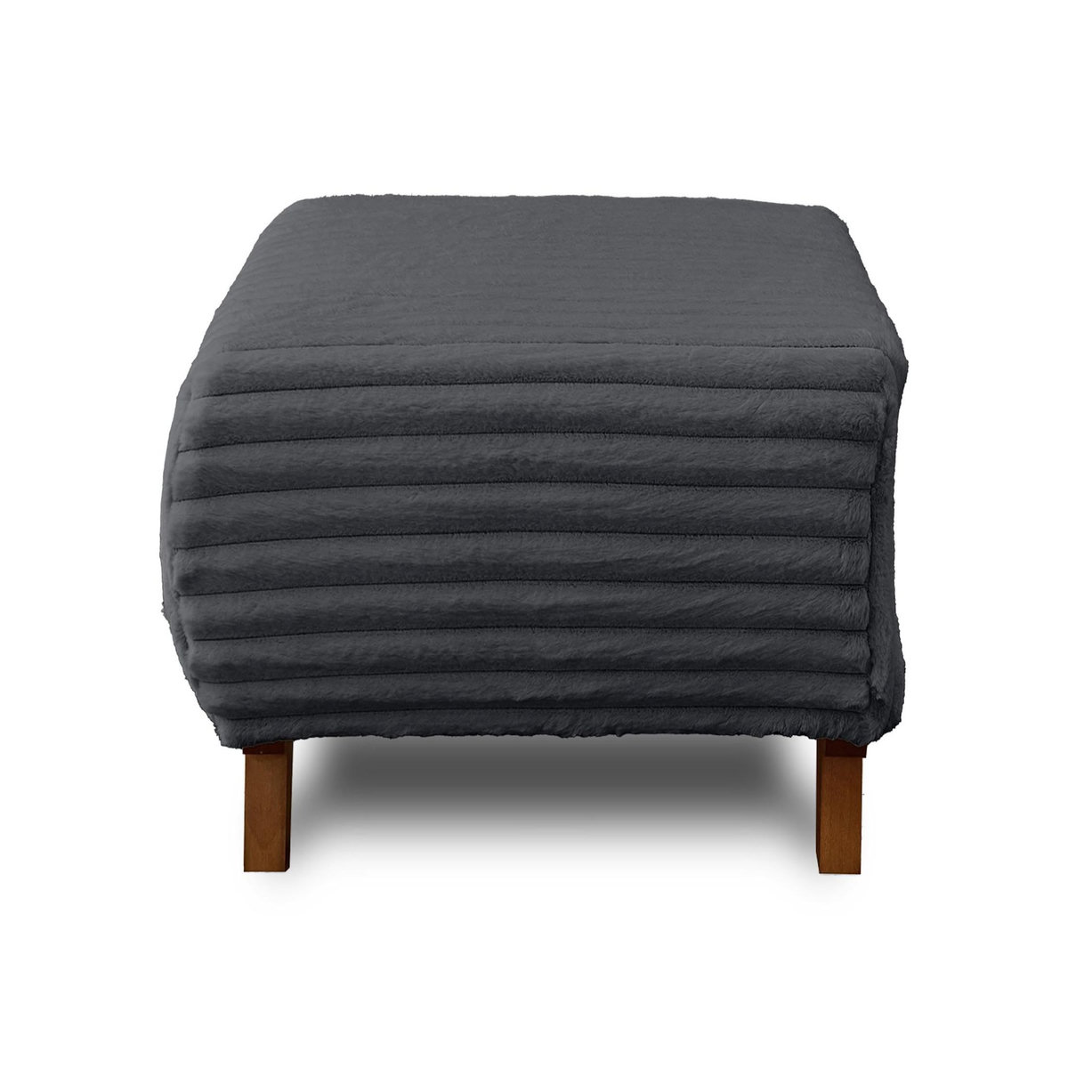 BEST MOBILIER Cristal - pouf modulable - 65 cm - en fausse fourrure côtelée