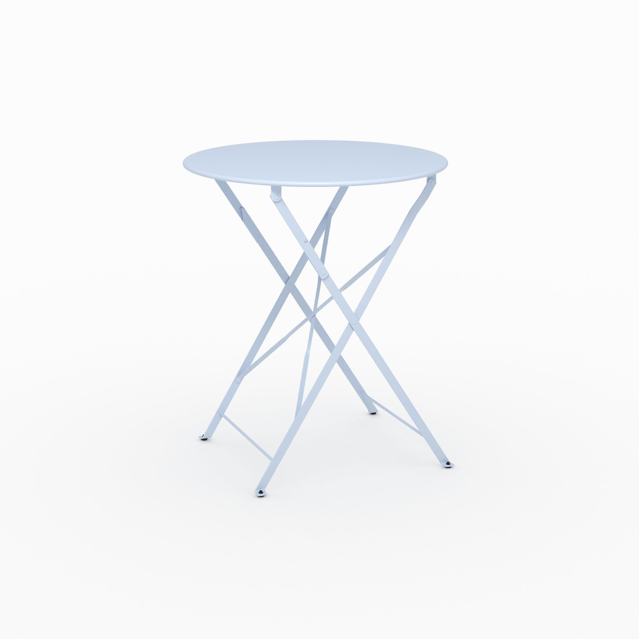 MAISON PAVANE Table de jardin ronde et pliante en métal bleu pastel 2 personnes-Kayla