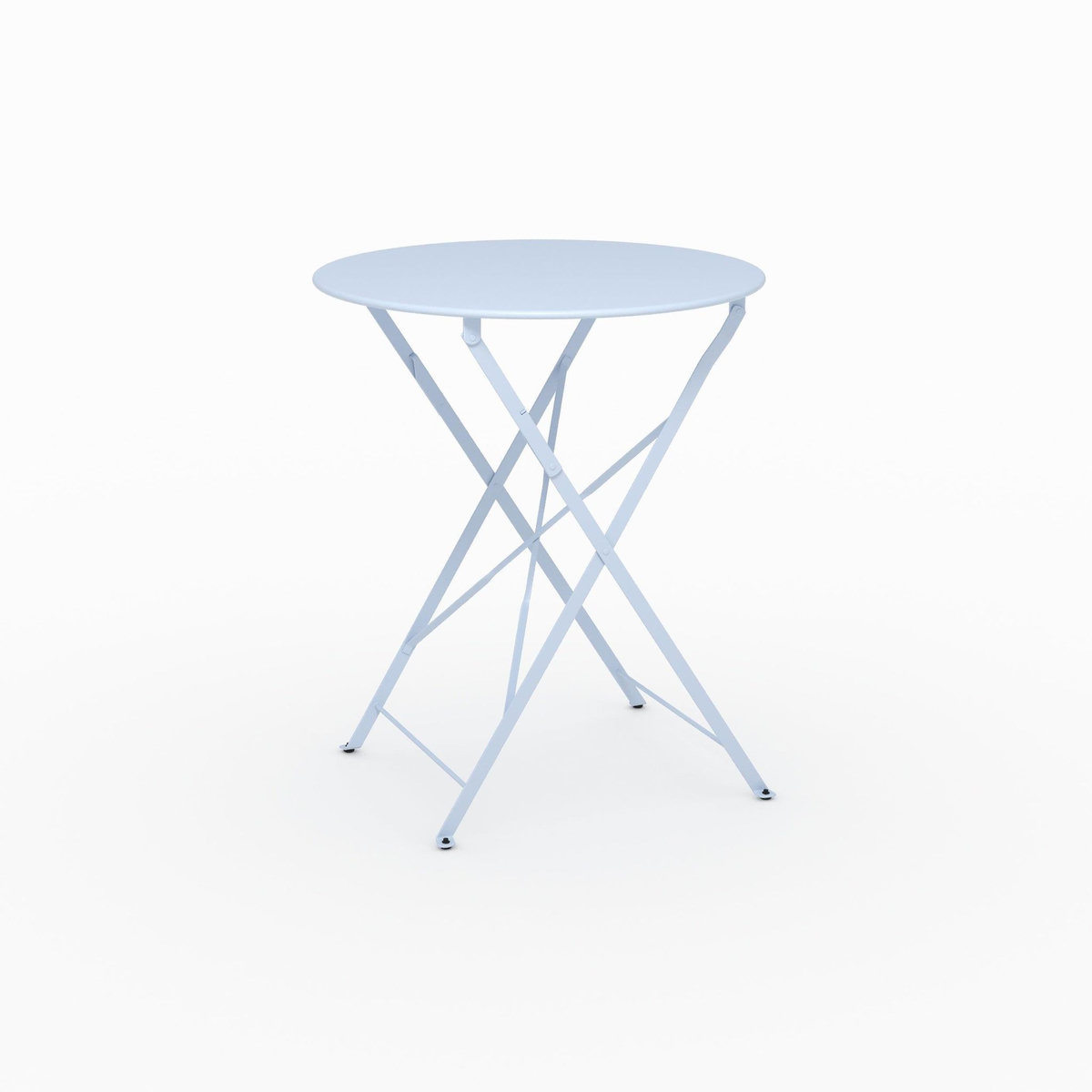 Rendez vous déco Table de jardin ronde et pliante en métal bleu pastel 2 personnes-Kayla