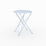 Rendez vous déco Table de jardin ronde et pliante en métal bleu pastel 2 personnes-Kayla