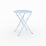 Voir la diapositive 1 : Rendez vous déco Table de jardin ronde et pliante en métal bleu pastel 2 personnes-Kayla