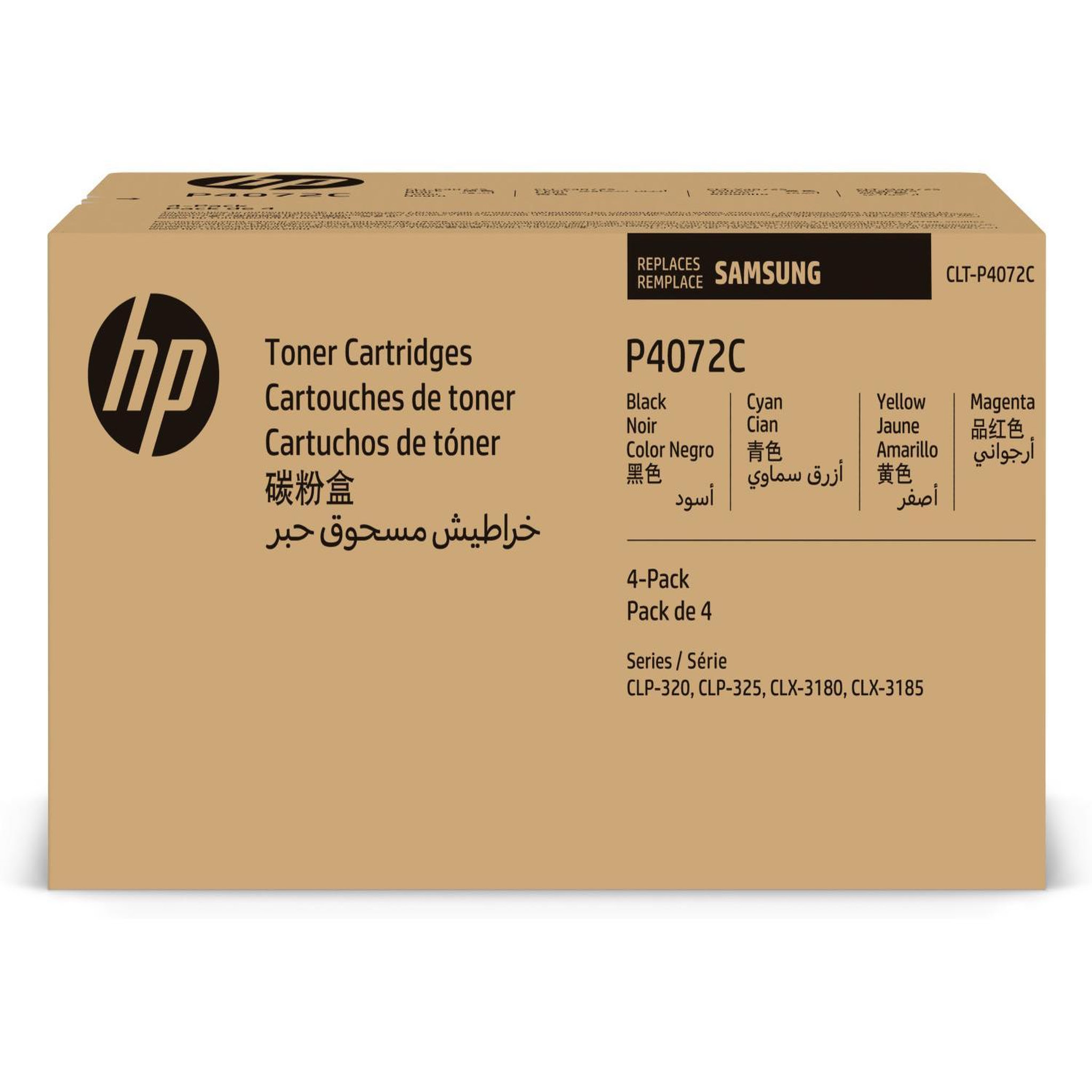 HP Samsung clt-p4072c 4-pack cyan/magenta/yellow/black original toner cartridge cartouche de toner 4 pièce(s) noir, cyan, magenta, jaune