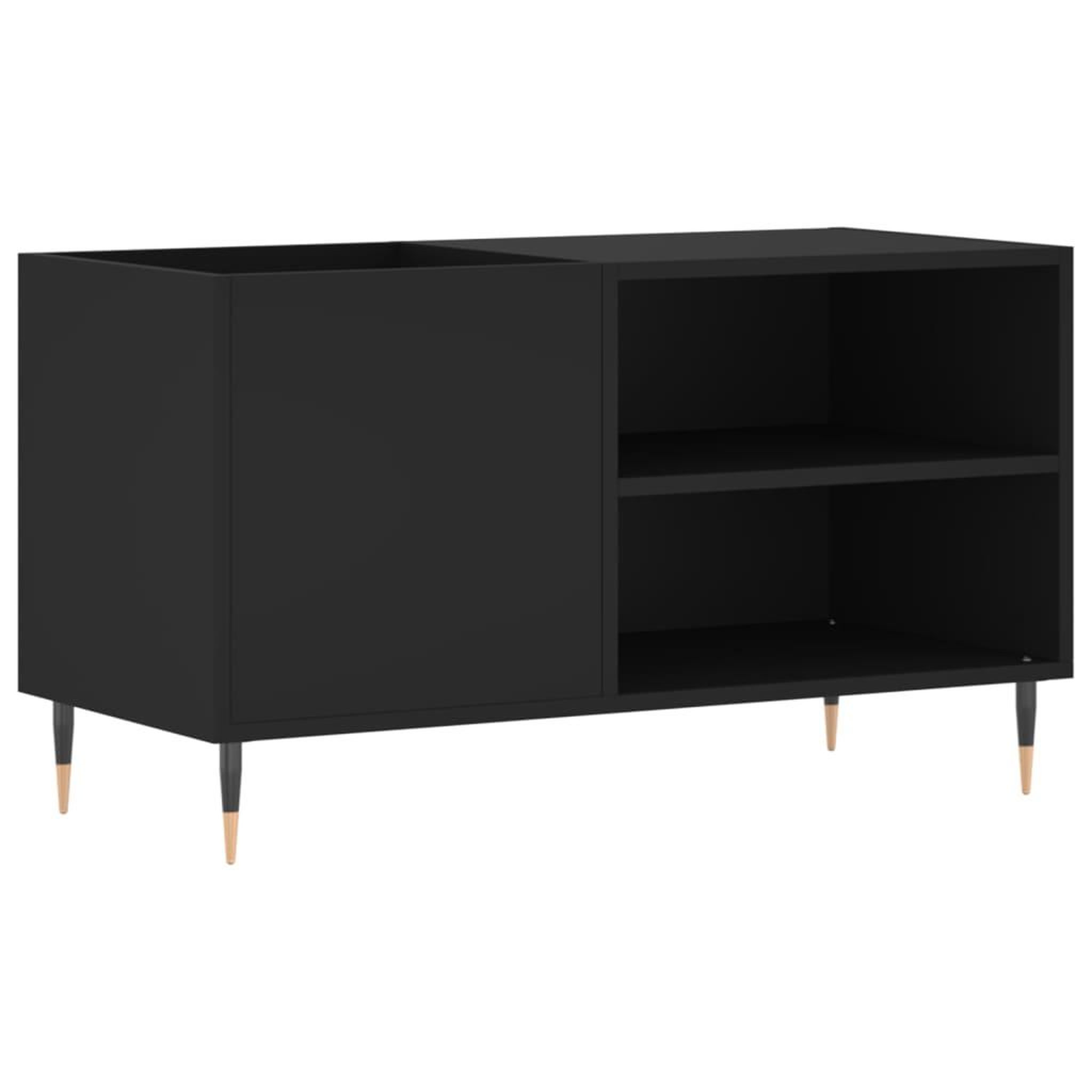 Voir la diapositive 2 : VIDAXL Armoire a disques noir 85x38x48 cm bois d'ingenierie