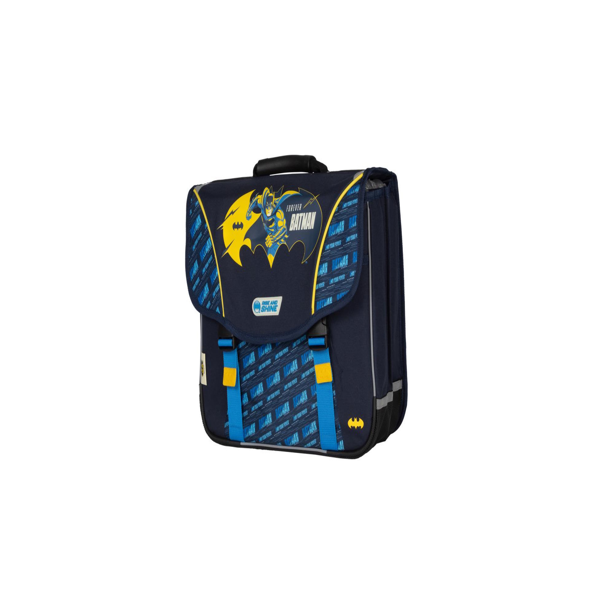 Voir la diapositive 2 : Bagtrotter Batman- Cartable scolaire 38 cm - Garçon - Bleu/Jaune - 2 compartiments