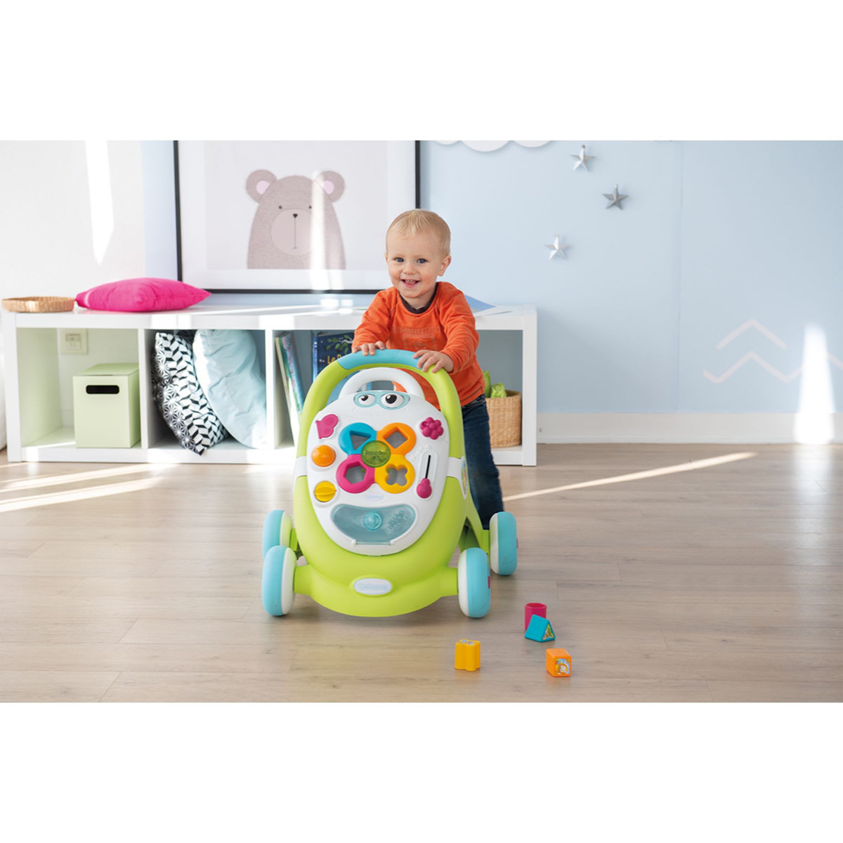 SMOBY Trotteur 2 en 1 avec centre d'activités interactif Cotoons
