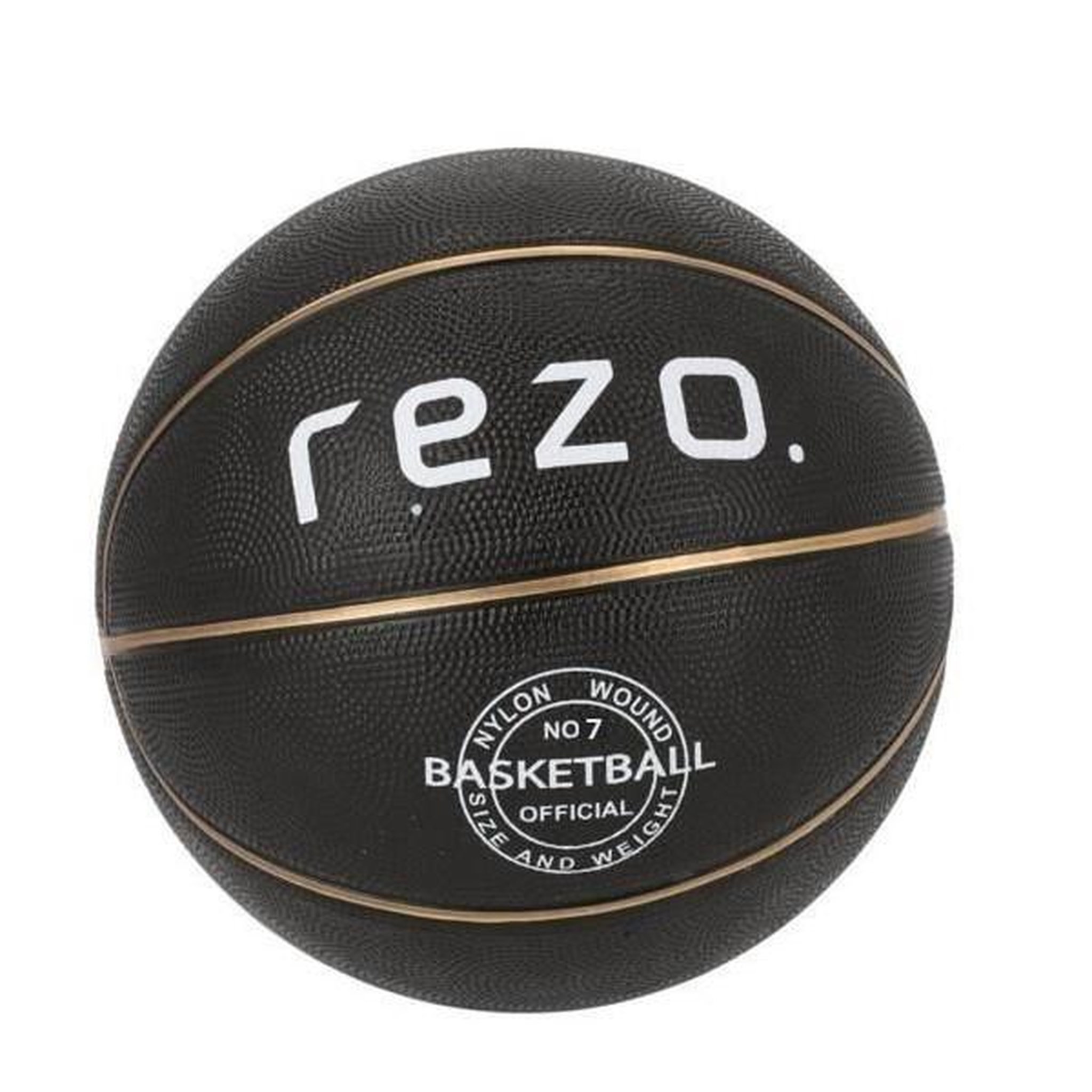 MARKET24 Ballon de basket - REZO - Caoutchouc - Taille 7 - Or - Prise ferme