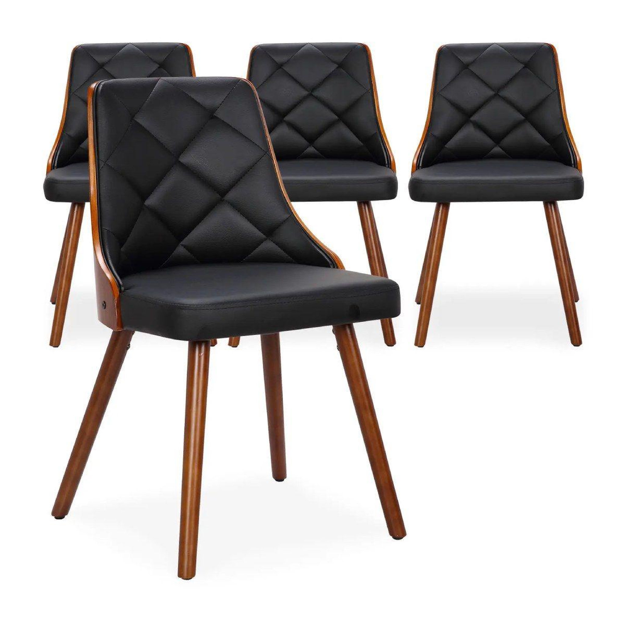 Voir la diapositive 5 : Paris Prix Lot de 4 chaises scandinave  cargo  79cm noisette & noir
