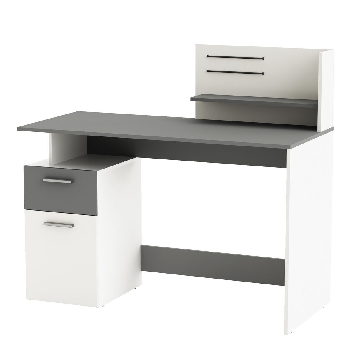 Bureau droit 1 porte 1 tiroir L121cm  GASTON