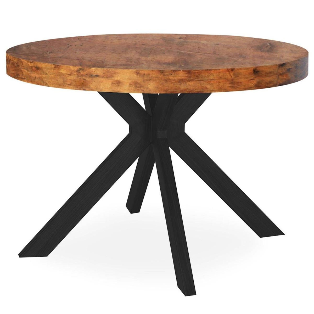 Paris Prix Table Ronde Extensible  Zefane  110-260cm Noir & Noyer