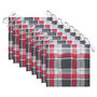 Voir la diapositive 5 : VIDAXL Chaises de jardin lot de 8 et coussins carreaux rouge Bois teck