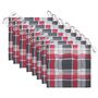 Voir la diapositive 5 : VIDAXL Chaises de jardin lot de 8 et coussins carreaux rouge Bois teck