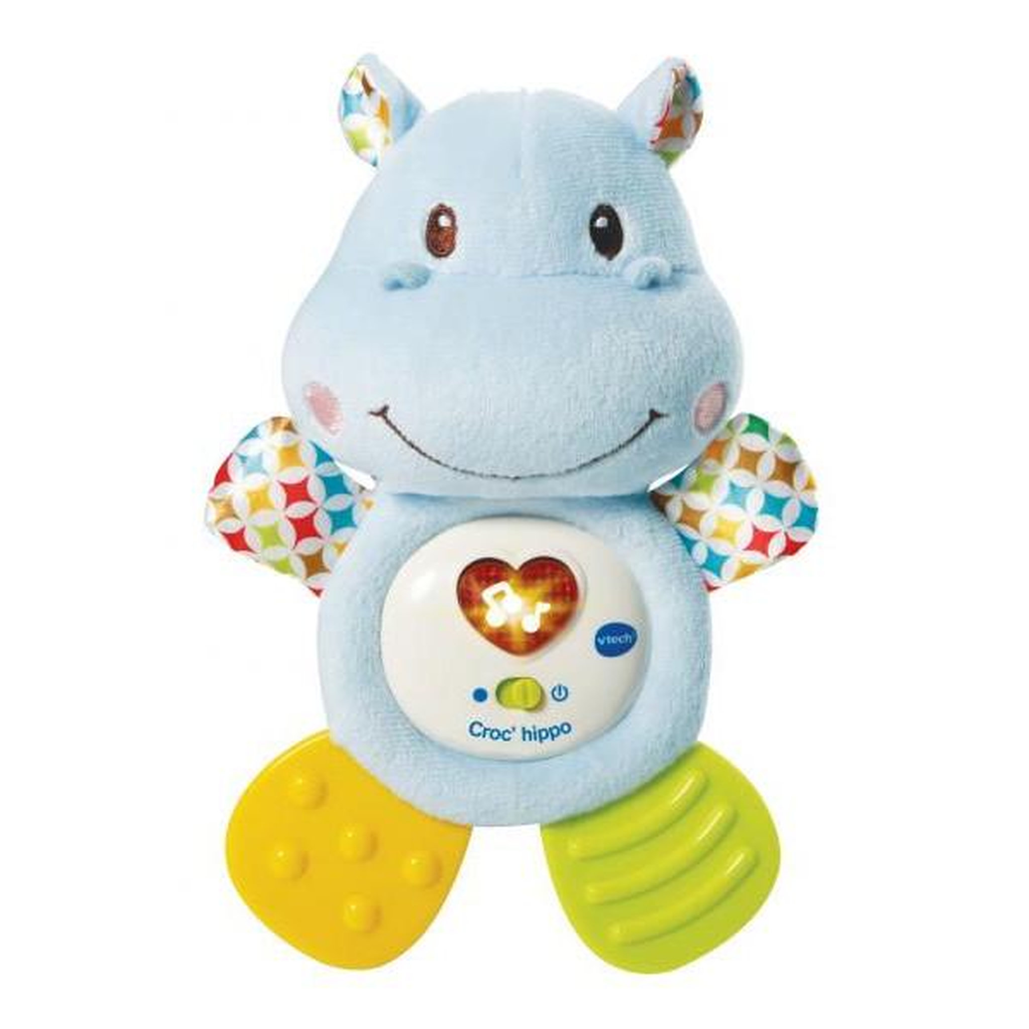 VTECH BABY VTECH BABY - Hochet Croc'Hippo - Peluche Texturée Bleue