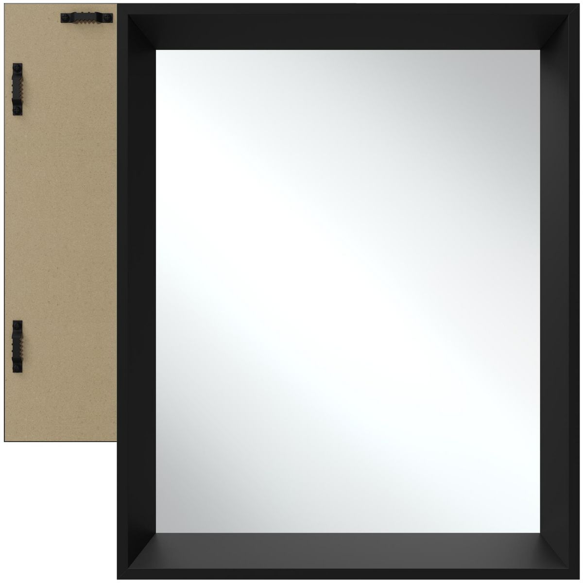 tectake Miroir mural rectangulaire 40,6 x 3,8 x 50,8 cm noir