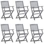 Voir la diapositive 2 : VIDAXL Chaises pliables d'exterieur lot de 6 et coussins Bois d'acacia