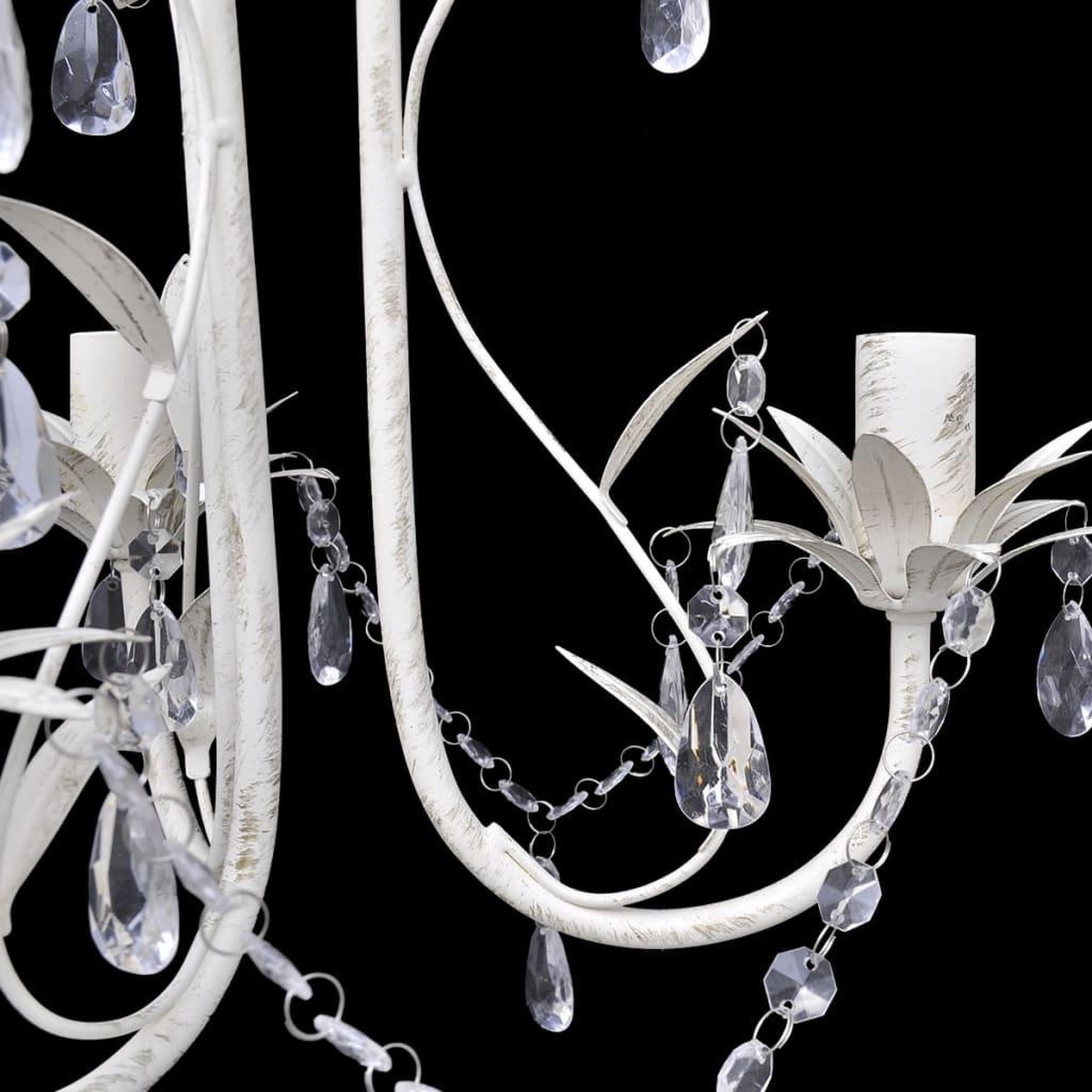 Voir la diapositive 4 : VIDAXL Lustres suspendus a cristaux 4 pcs Blanc elegant