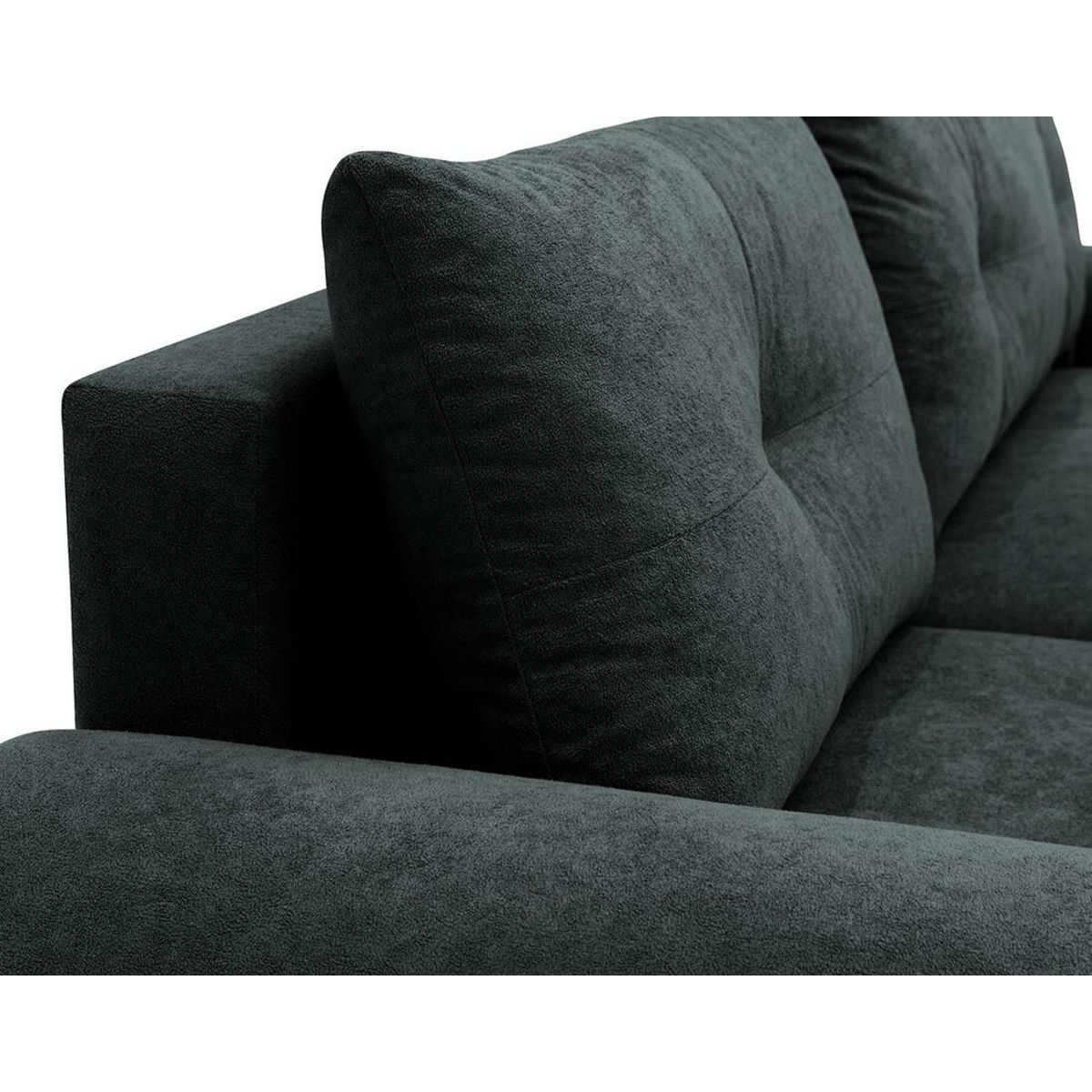 BEST MOBILIER Luzzio - canapé d'angle gauche 4 places convertible avec coffre en tissu texturé