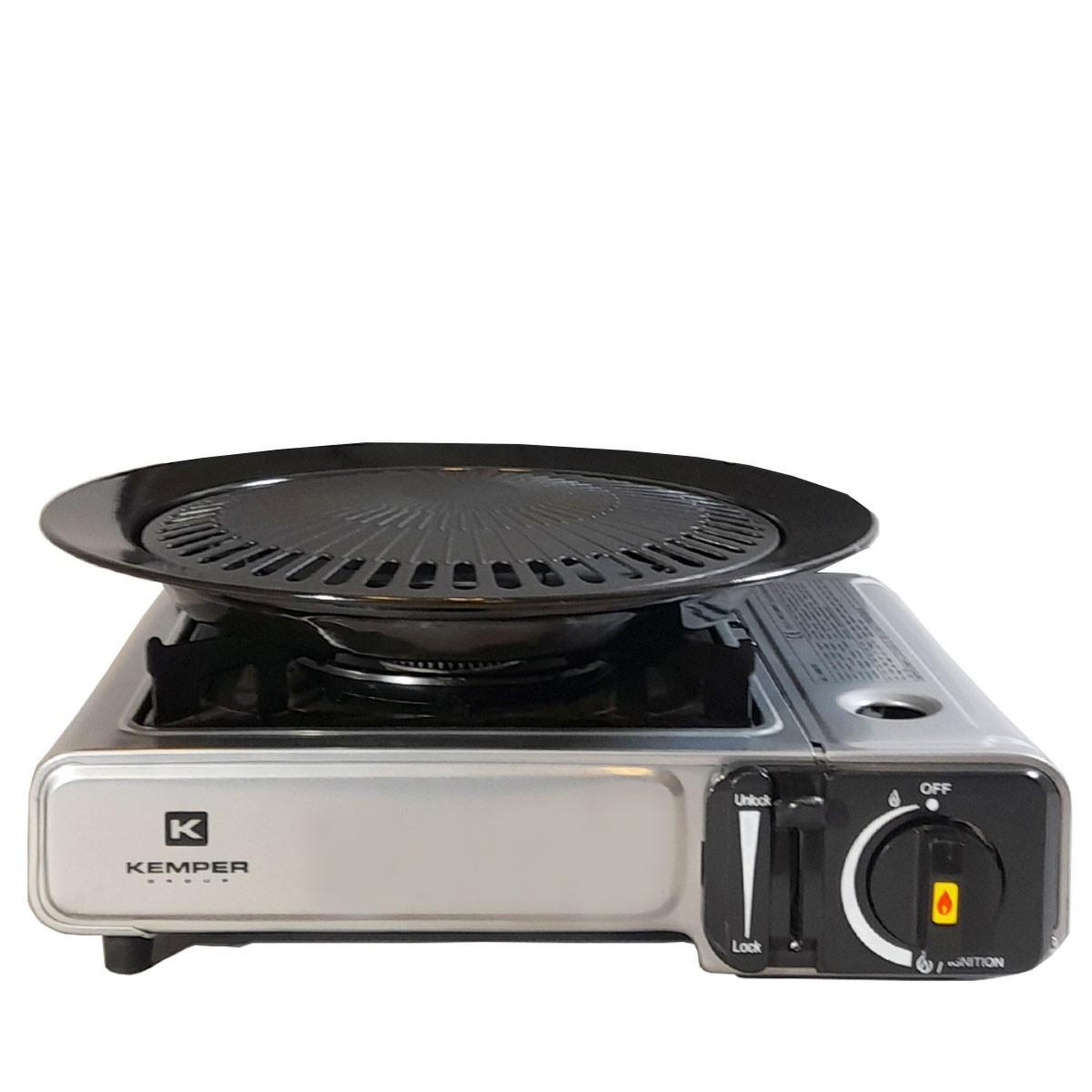 Kemper Barbecue à gaz et Réchaud gaz piézo 2200W 2 en1 Camping KEMPER