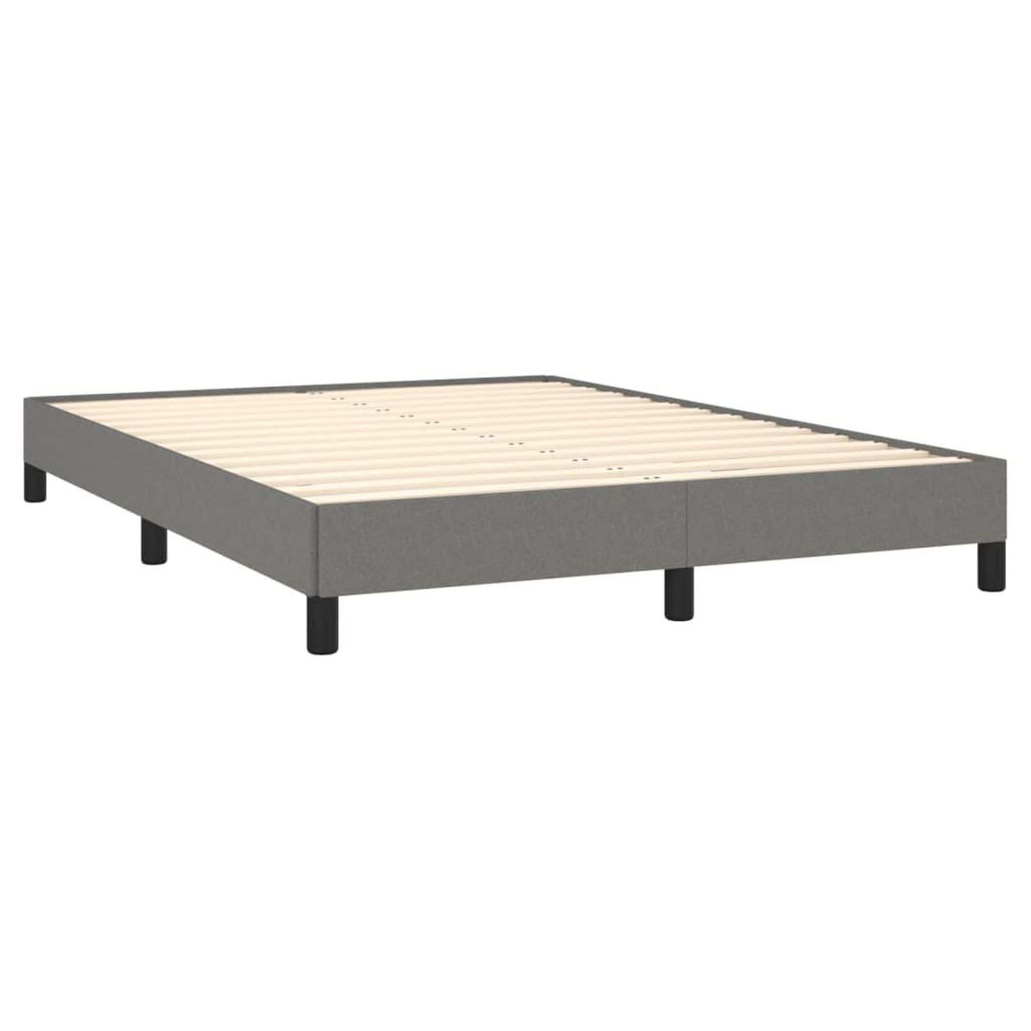 Voir la diapositive 4 : VIDAXL Cadre de lit sans matelas gris fonce 140x200 cm tissu