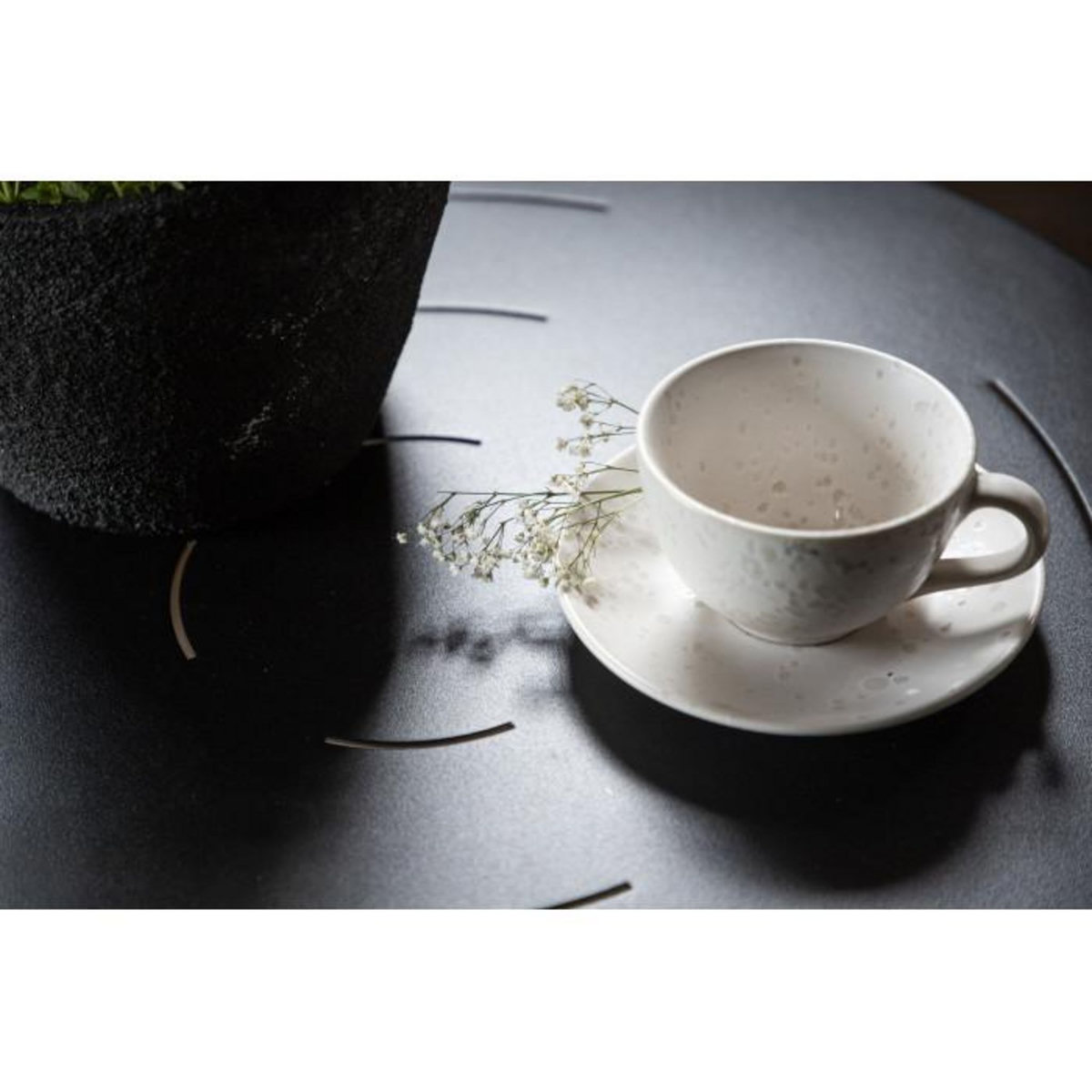 Paris Prix Table de Jardin en Métal  Bacong  74cm Noir