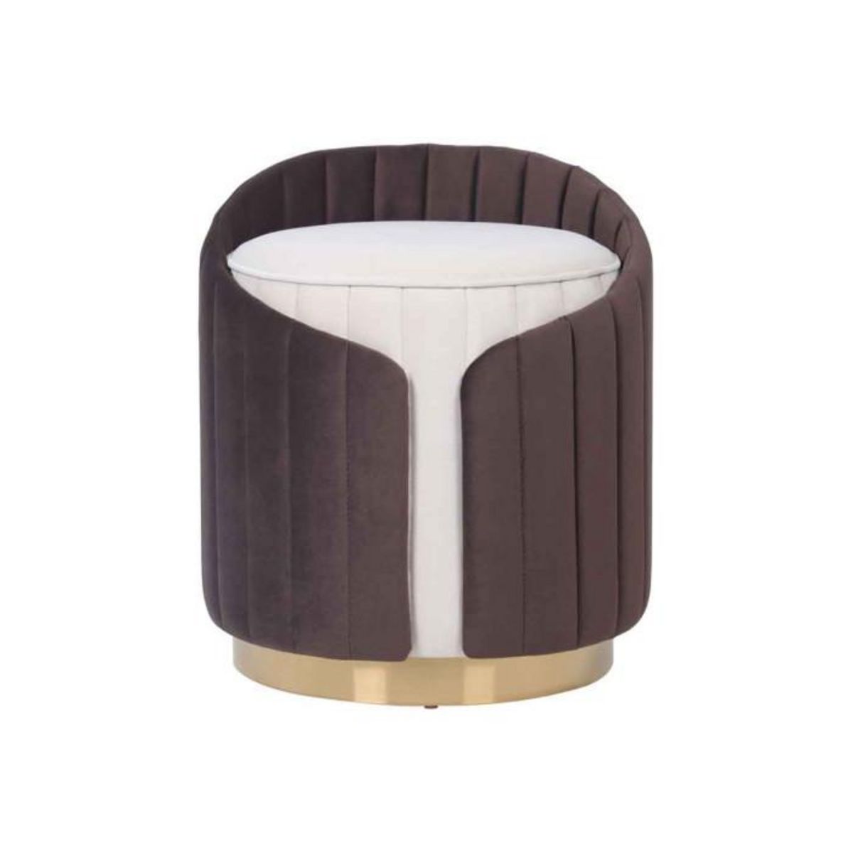 Paris Prix Tabouret Support Dorsal  Corvin  45cm Ivoire & Marron