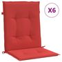 Voir la diapositive 2 : VIDAXL Coussins de chaise de jardin a dossier bas lot de 6 rouge