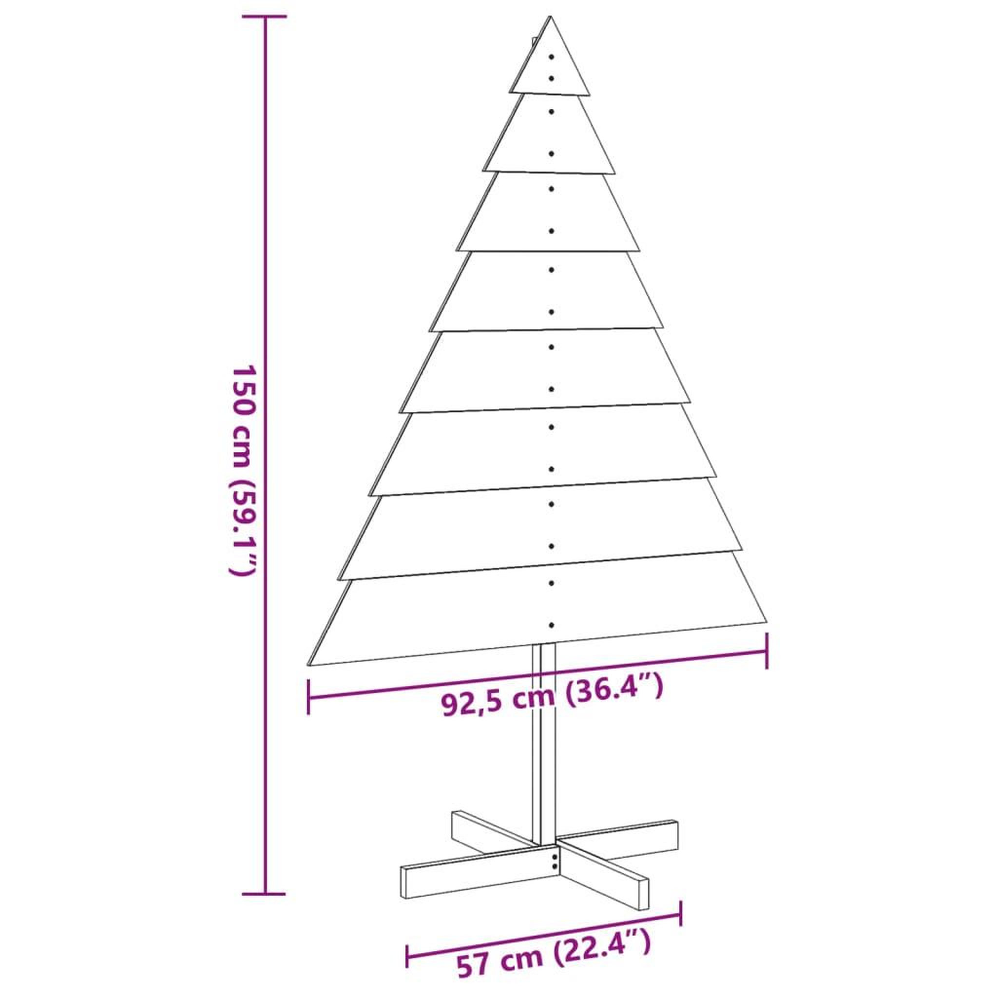 Voir la diapositive 6 : VIDAXL Arbre de Noël en bois pour decoration 150 cm bois massif